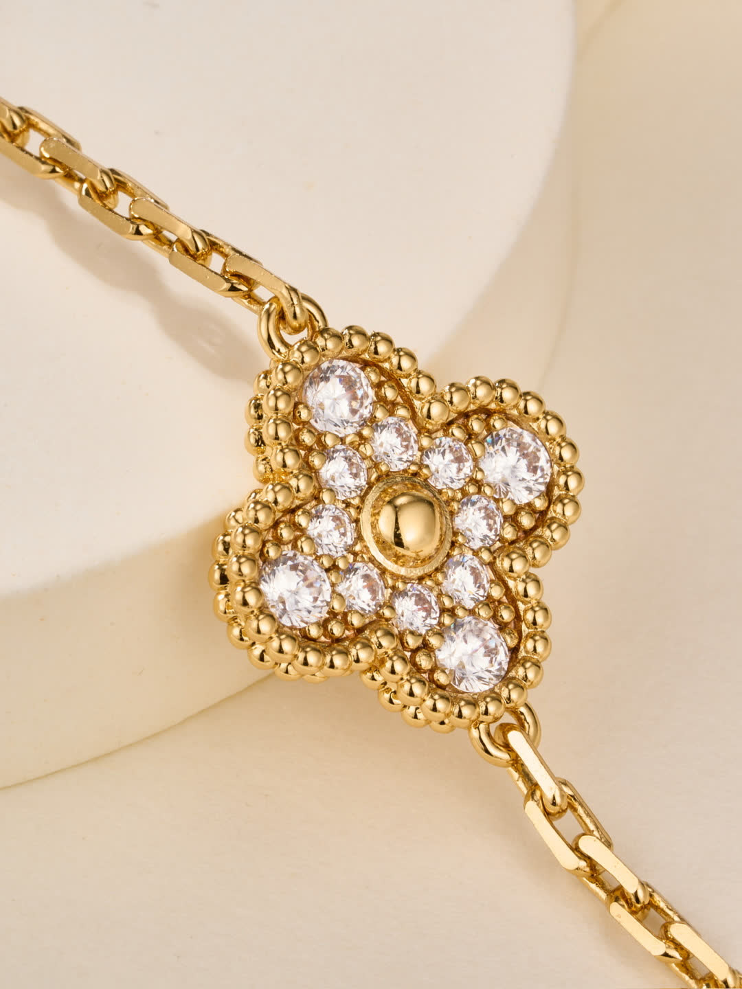 Van Cleef & Arpels Alhambra Gold Bracelet with Diamonds